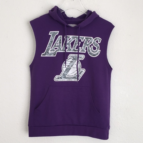 lakers cut off hoodie